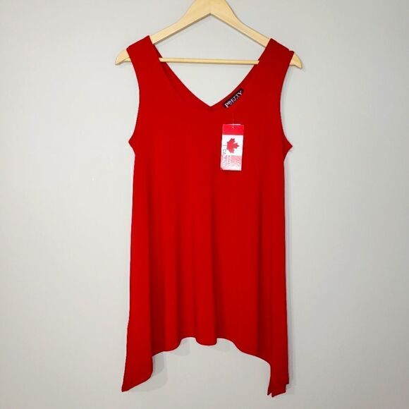 Pretty Woman NWT Medium Red Sleeveless Tunic - Picture 1 of 7